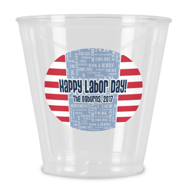 Custom Labor Day Plastic Shot Glass (Personalized)