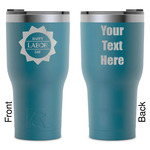 Labor Day RTIC Tumbler - Dark Teal - Laser Engraved - Double-Sided (Personalized)