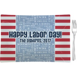 Labor Day Glass Rectangular Appetizer / Dessert Plate (Personalized)