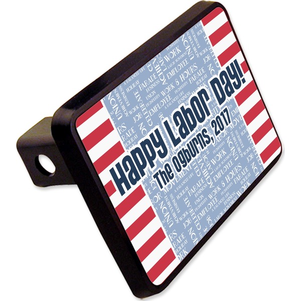 Custom Labor Day Rectangular Trailer Hitch Cover - 2" (Personalized)