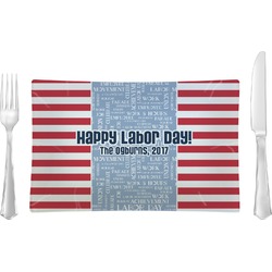 Labor Day Glass Rectangular Lunch / Dinner Plate (Personalized)