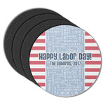 Labor Day Round Rubber Backed Coasters - Set of 4 (Personalized)