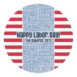 Labor Day Round Decal - Small (Personalized)