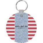 Labor Day Round Plastic Keychain (Personalized)