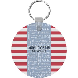 Labor Day Round Plastic Keychain (Personalized)