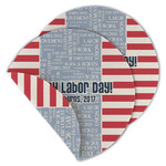 Labor Day Round Linen Placemat - Double Sided - Set of 4 (Personalized)