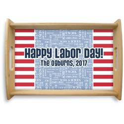 Labor Day Natural Wooden Tray - Small (Personalized)