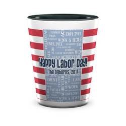 Labor Day Ceramic Shot Glass - 1.5 oz - Two Tone - Single (Personalized)