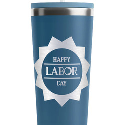 Labor Day RTIC Everyday Tumbler with Straw - 28oz - Steel Blue - Double-Sided (Personalized)