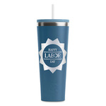 Labor Day RTIC Everyday Tumbler with Straw - 28oz - Steel Blue - Double-Sided (Personalized)