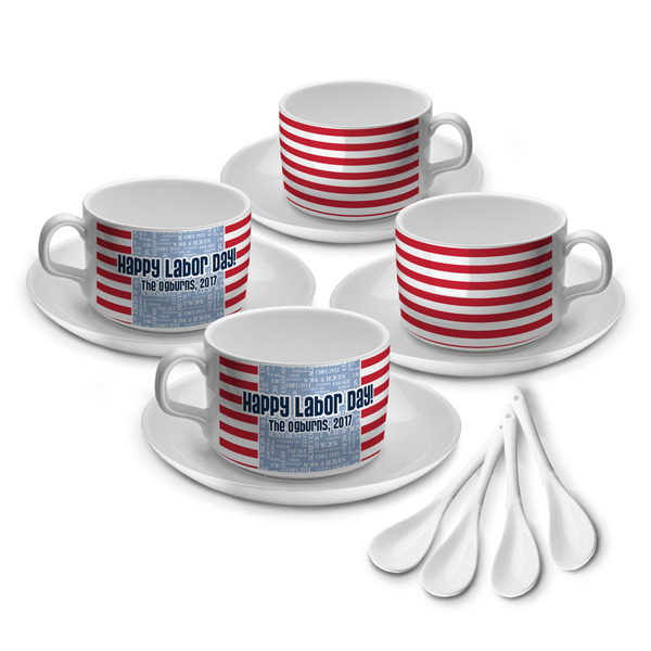 Custom Labor Day Tea Cup - Set of 4 (Personalized)