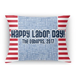 Labor Day Rectangular Throw Pillow Case - 12"x18" (Personalized)