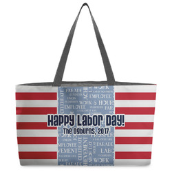 Labor Day Beach Totes Bag - w/ Black Handles (Personalized)