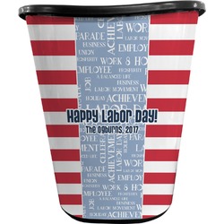 Labor Day Waste Basket - Double Sided (Black) (Personalized)