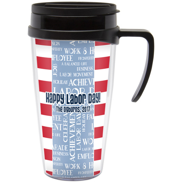 Custom Labor Day Acrylic Travel Mug with Handle (Personalized)