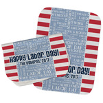 Labor Day Burp Cloths - Fleece - Set of 2 w/ Name or Text