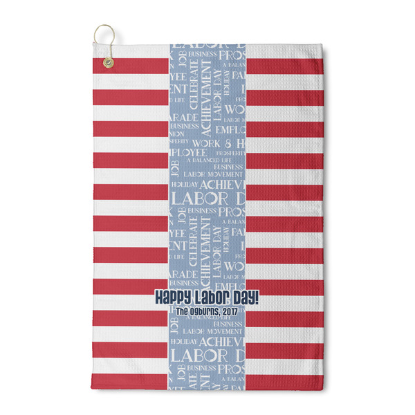 Custom Labor Day Waffle Weave Golf Towel (Personalized)