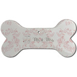 Wedding People Ceramic Dog Ornament - Front w/ Couple's Names