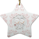 Wedding People Star Ceramic Ornament w/ Couple's Names