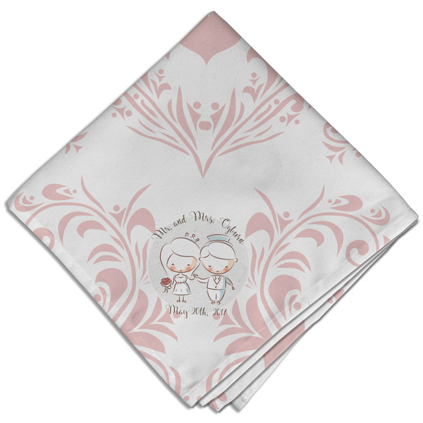 Custom Wedding People Cloth Dinner Napkin - Single w/ Couple's Names