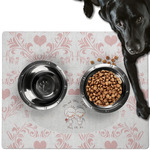 Wedding People Dog Food Mat - Large w/ Couple's Names