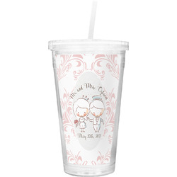 Wedding People Double Wall Tumbler with Straw (Personalized)