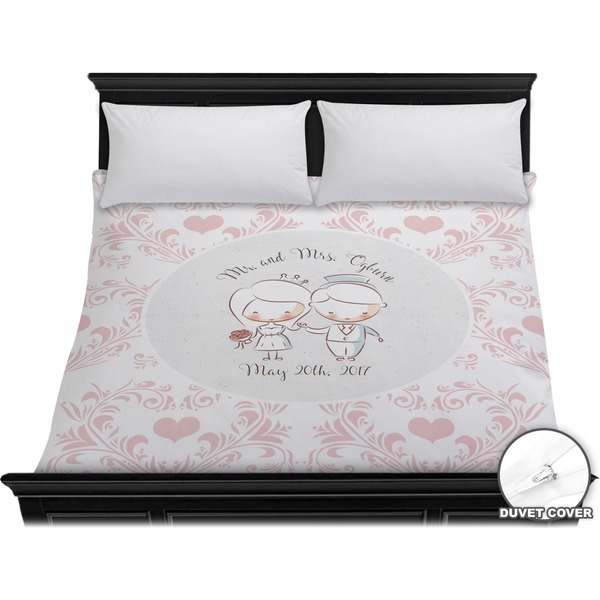 Custom Wedding People Duvet Cover - King (Personalized)