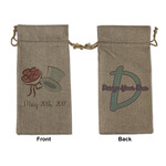 Wedding People Large Burlap Gift Bag - Front & Back (Personalized)