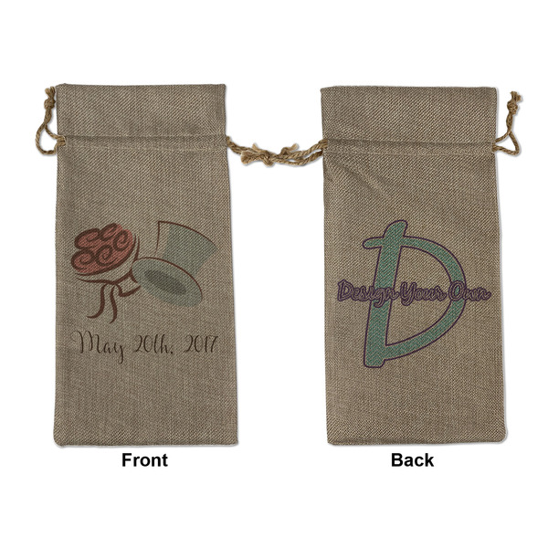 Custom Wedding People Large Burlap Gift Bag - Front & Back (Personalized)