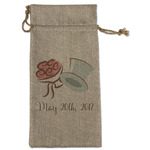 Wedding People Large Burlap Gift Bag - Front (Personalized)