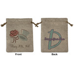 Wedding People Medium Burlap Gift Bag - Front & Back (Personalized)