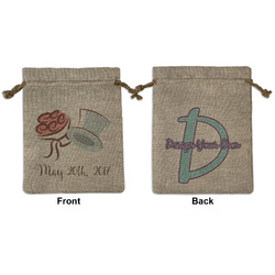 Wedding People Medium Burlap Gift Bag - Front & Back (Personalized)