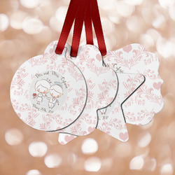 Wedding People Metal Ornaments - Double Sided w/ Couple's Names