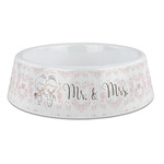 Wedding People Plastic Dog Bowl - Large (Personalized)