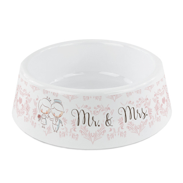 Custom Wedding People Plastic Dog Bowl - Small (Personalized)