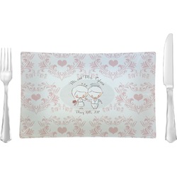 Wedding People Rectangular Glass Lunch / Dinner Plate - Single or Set (Personalized)