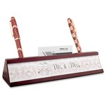 Wedding People Red Mahogany Nameplate with Business Card Holder (Personalized)