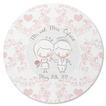 Wedding People Round Rubber Backed Coaster (Personalized)