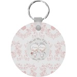 Wedding People Round Plastic Keychain (Personalized)