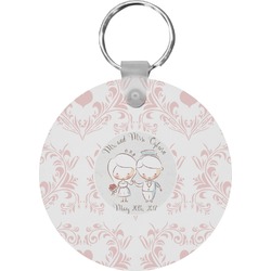 Wedding People Round Plastic Keychain (Personalized)