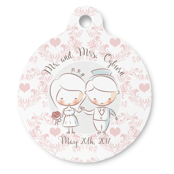 Custom Wedding People Round Pet ID Tag (Personalized)