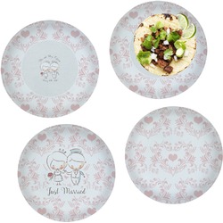 Wedding People Set of 4 Glass Lunch / Dinner Plate 10" (Personalized)