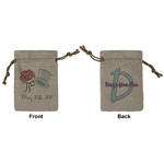 Wedding People Small Burlap Gift Bag - Front & Back (Personalized)