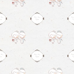 Wedding People Wallpaper & Surface Covering (Water Activated 24"x 24" Sample)