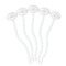 Wedding People White Plastic 7" Stir Stick - Oval - Fan