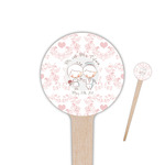 Wedding People 4" Round Wooden Food Picks - Single Sided (Personalized)