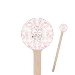 Wedding People 7.5" Round Wooden Stir Sticks - Single Sided (Personalized)