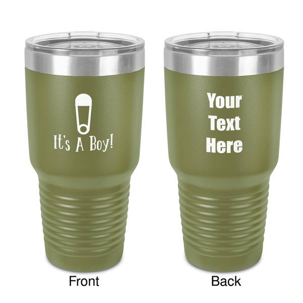 Custom Baby Shower 30 oz Stainless Steel Tumbler - Olive - Double-Sided