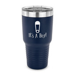 Baby Shower 30 oz Stainless Steel Tumbler - Navy - Single Sided