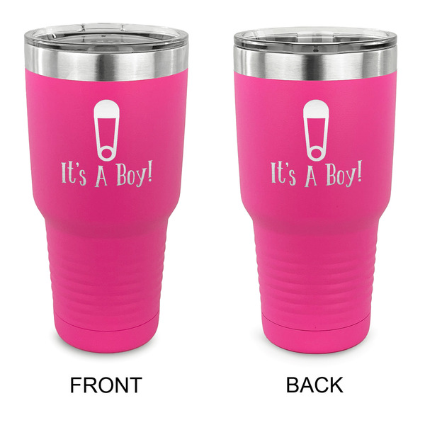 Custom Baby Shower 30 oz Stainless Steel Tumbler - Pink - Double Sided